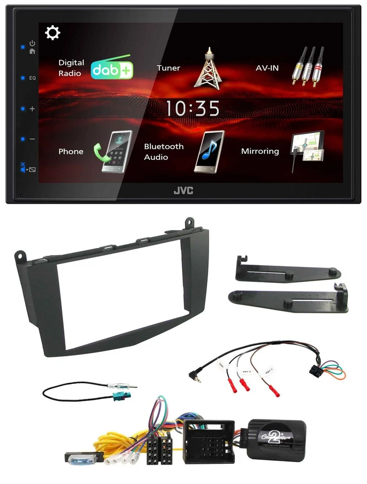 JVC USB Bluetooth Lenkrad DAB 2DIN Autoradio für Mercedes C-Klasse 07-11 W204 oh - Bild 1 von 4