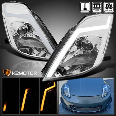 Fits 2003-2005 350Z Z33 Switchback LED Signal Projector Headlights Lamps L+R - Image 1 of 4