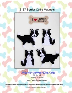 Border Collie Dog Magnets- Plastic Canvas Pattern or Kit - Picture 1 of 1