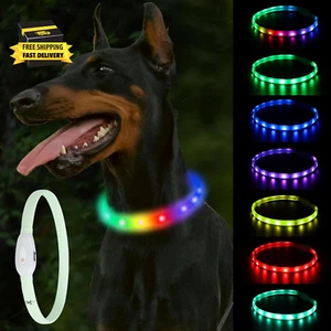 Light up Dog Collar, Multi-Color USB C Rechargeable LED Dog Collar, High Visibil - Picture 1 of 7