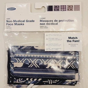 NEW Old Navy Kids 100% Cotton Non-Medical Grade Face Masks 5-Pack Classic Bear - Foto 1 di 11
