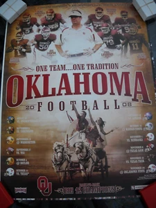 OU Back To Back Big 12 Champions One Team One Tradition 2008 Football Free Ship - Picture 1 of 3