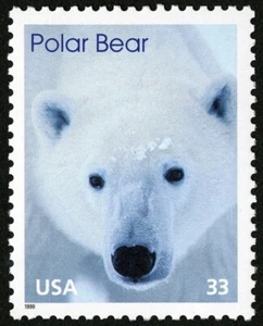 10 estampillas postales POLAR BEAR Arctic Animals 1999 33c sin usar como nuevas - Imagen 1 de 2