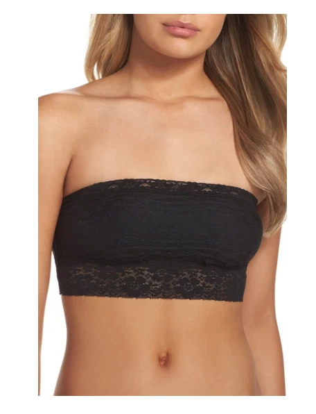 People Womens Bra Black Size Small S Bandeau Floral Lace Sheer 765