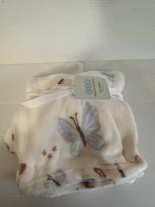 NWT CJP fleece butterfly butterflies baby blanket 30x40 - Picture 1 of 4