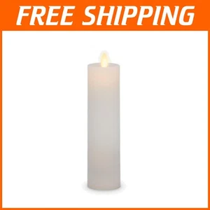 Battery Operated Slim Wax Candle with Moving Flame - Elegant & Safe 2" x 7.9" - Picture 1 of 10