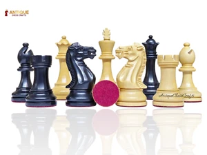 The Judit Polgar Repro Staunton Chess Pieces in Ebonized/ Boxwood 3.75'' king - Picture 1 of 8