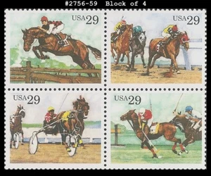 Caballos espaciadores USA4 #2756-59 MNH BL4 - Imagen 1 de 1