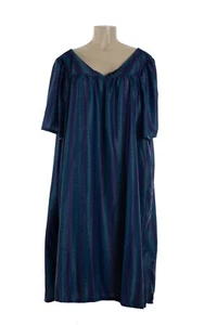 MuMu House Etuikleid Staubtuch Blumen Blau Polyester Made in USA Größe Medium - Bild 1 von 3