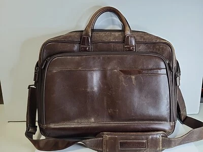 Johnston Murphy Vintage Cuero Marrón Maletín Bolso Mensajero para Laptop Foto 1 de 4