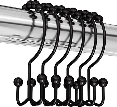 Double Glide Roller  12  Shower Curtain Hooks Stainless Steel Utopia Bedding - Image 1 of 4