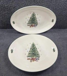 4 ovale Speiseteller 12 x 9,25" - Weihnachtsbaum Geschirr - weitere Artikel aufgelistet - Bild 1 von 8
