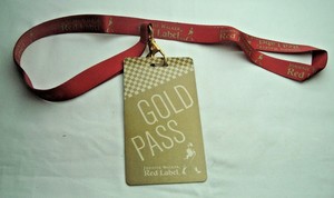 JOHNNIE WALKER Red Label rare lanyard with Gold Pass card