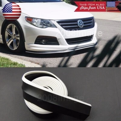 1.3" w Black w/ White Trim EZ Fit Bumper Lip Splitter Chin Splitter For Dodge - Image 1 of 3