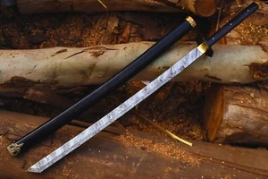 Hand Forged Japanese Tanto Ninja Sword | Damascus Shirasaya Samurai Blade | USA - Picture 1 of 6
