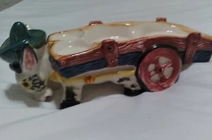 Vintage Donkey Pulling Large Cart Plant/Candle Holder Made in JAPAN 8.78" - Bild 1 von 10