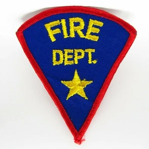 Parche Departamento de Bomberos Estrella Amarilla Azul Rojo Triángulo Vintage Coser en Emblema Pala de Queso - Imagen 1 de 3