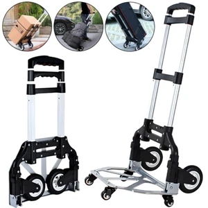 Sackkarre Transportkarre klappbar Alu 80 kg Kistenkarre Stapelkarre Handkarre - Bild 1 von 11