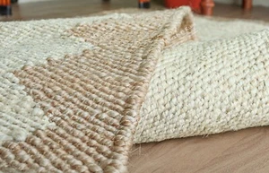 Hemp For Living Home And Kitchen Decor Rug Large Area Hemp Dhurrie Handmade Rug - Picture 1 of 11