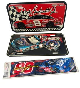 NASCAR Dale Earnhardt Jr , car #8 plastic License Plate Lot Bundle + Sticker - Picture 1 of 5