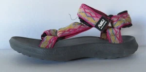 Air Balance Womens Sandals Size 32 US 1 Adjustable Hook Loop Pink Rubber Sole - Picture 1 of 7