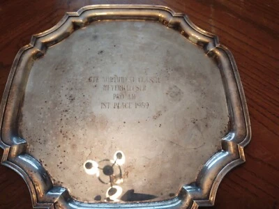 Bandeja de trofeos vintage 1989 Lunt plateada Pro-Am Golf primer lugar Foto 1 de 4