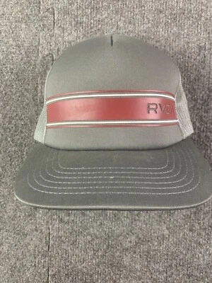 RVCA Mens Sports Hat Cap Square Snapback Gray/Maroon - Image 1 of 4