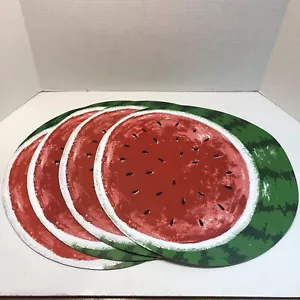 4 manteles individuales de vinilo de sandía de 14,75" para picnic de verano - Imagen 1 de 13