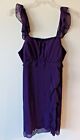 Ever Pretty Womens 14 XL Purple Ruffle Strap Padded Top Purple Dress Ruched New