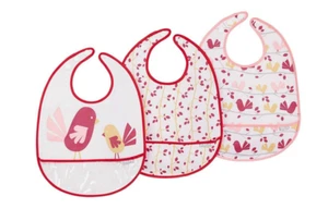JJ Cole Bib Set, Pink Chickadee - Picture 1 of 2