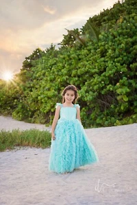 Couture Dress Dollcake Happily Ever After Gown, One of a kind teal Size 6 - Picture 1 of 3