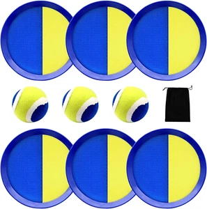 Toss and Catch Ball Set with 6 Paddle,3 Balls And1 Storage Bag,Suitable for Camp - Picture 1 of 12