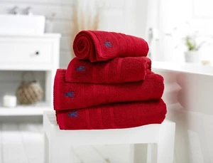 Kaleidoscope 100% Combed Cotton Bathroom Towels 550gsm In Berry Lobster Logo - Picture 1 of 2
