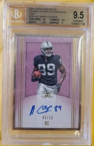 2015 topps definitive Autograph Amari Cooper Rookie #03/10 Gold Bgs 9.5 Auto 10 - Picture 1 of 4