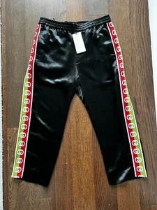 Gucci retro GG sylvie web jogger pants acetate pants in black | 48 IT M Medium - Picture 1 of 14