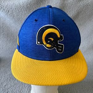 NFL LA Rams Hat Cap 7 3/8  New Era 59Fifty Fitted Blue Yellow Embroidered