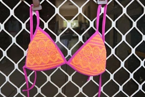 Veve Fitness Competition Bikini Top orange purple size 8 small - Picture 1 of 3