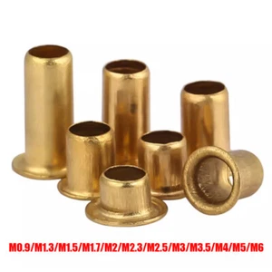 Hollow Rivets Brass Crimped Rivet Copper Eyelets Tubular Rivets M0.9 M1.3 M5~M6 - Picture 1 of 6