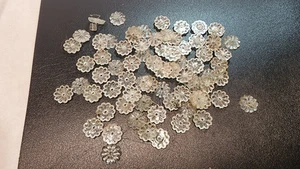 Huge lot of smaller Flower shaped Chandelier Crystal Pendants Glass pieces - Picture 1 of 8
