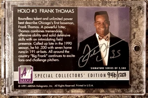 1991 Arena Holograms Signature Autograph #Holo 3 Frank Thomas No 946 of 1250 - Picture 1 of 4