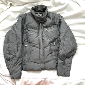 Chaqueta acolchada Harley Davidson gris mangas extraíbles para mujer talla grande - Imagen 1 de 14