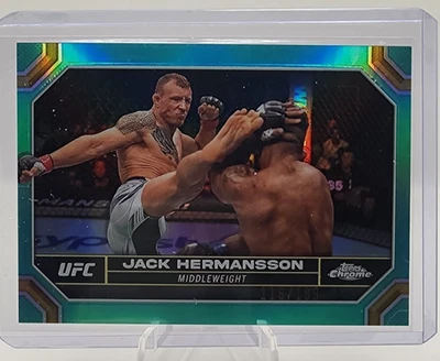 2024 Topps Chrome UFC Aqua Refractor Jack Hermansson /199!! - Image 1 of 2