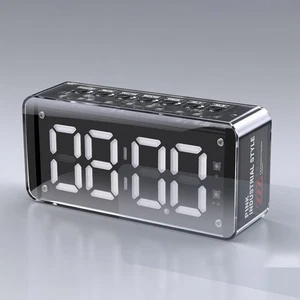 Wireless Stereo Speaker Digital Alarm Clock Dual Alarm TF Card Player For Home - Picture 1 of 14