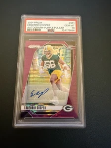 2024 Panini Prizm Edgerrin Cooper Autograph Purple Pulsar Prizm Rookie PSA 10 - Bild 1 von 2