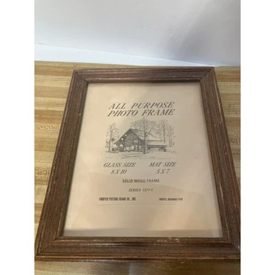 Fordyce Picture Frame Solid Wood 8x10 Glass 5x7 Mat Vintage Rustic - Image 1 of 4