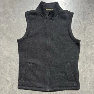 SmartWool Hudson Trail Fleece Vest Mens Medium Gray Wool Blend Full Zip Hiking - Picture 1 of 8