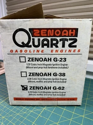 Zenoah Quartz G-62 3.70 cu.in. Air Cooled Two Stroke RC Gasoline Engine - Image 1 of 4