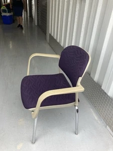 Piretti Collection Purple n beige office Chair.  $150.00 each chair. - Picture 1 of 3