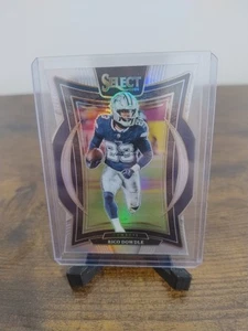 Rico Dowdle - Dallas Cowboys Silver Refractor Die-cut 2024 Panini Select NFL #90 - Bild 1 von 2