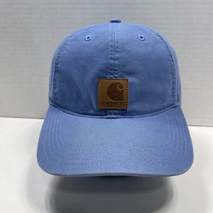 Carhartt Hat Sky Blue Canvas Work Cap Strap Back Dad Hat Workwear Outdoors - Picture 1 of 9